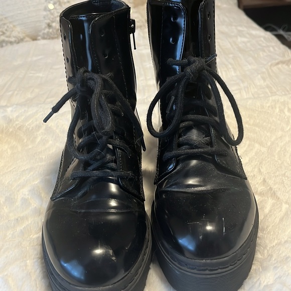 Jeffrey Campbell Black Lace-Up Women's Boots - Picture 3 of 3